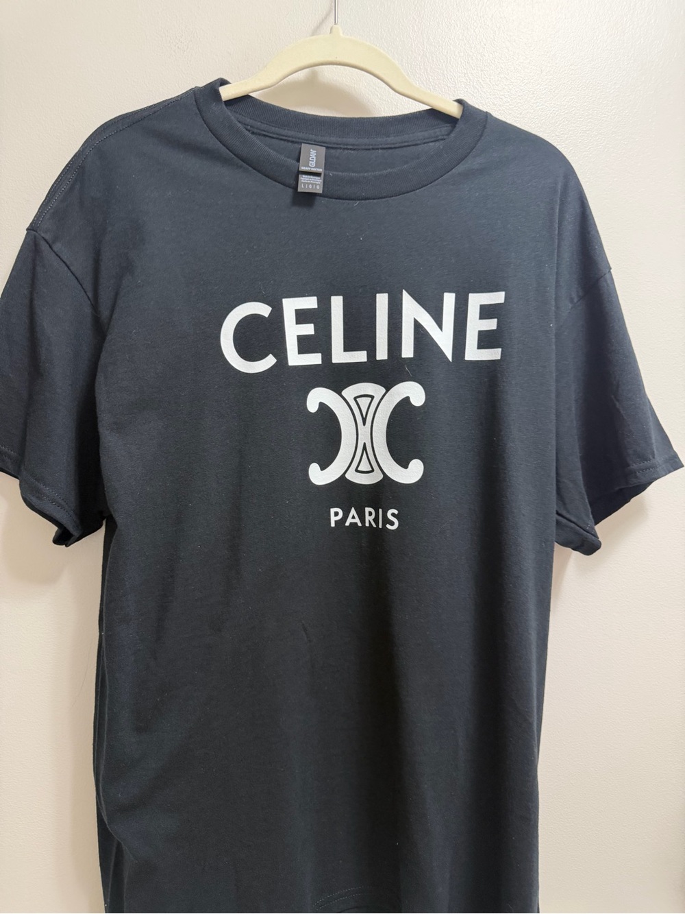 Celine Graphic Custom Print Black Logo T-Shirt